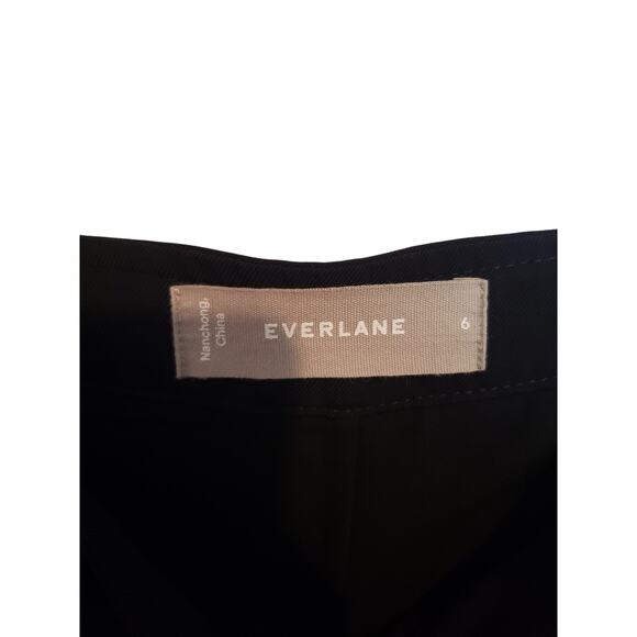 Everlane Black Japanese Goweave Picnic Midi Dress Button Front Size 6 Pockets - Picture 7 of 9